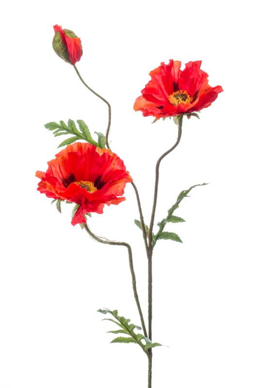 Papaver oranje kunstbloem