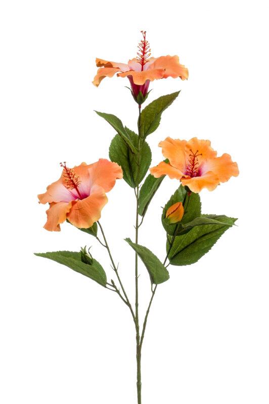 Hibiscus oranje kunstbloem