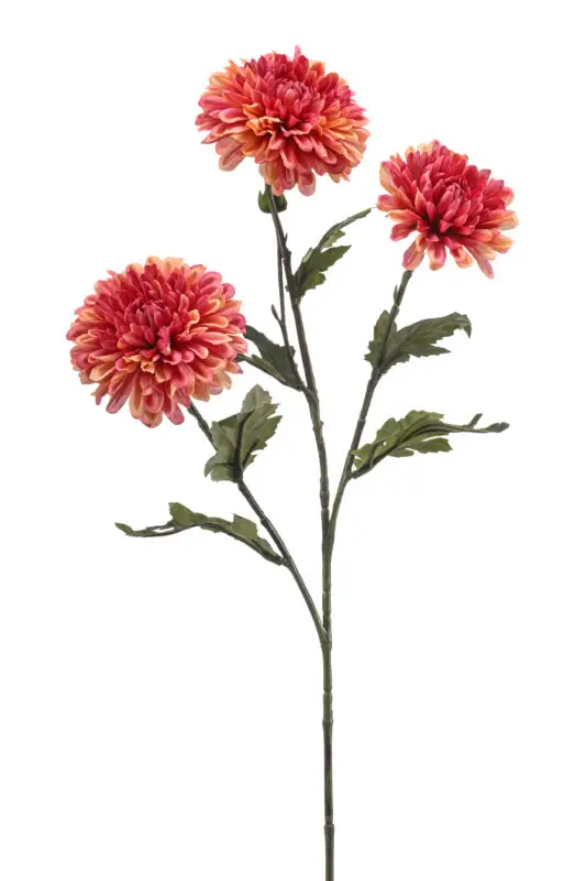 Chrysant oranje/roze kunstbloem 73 cm