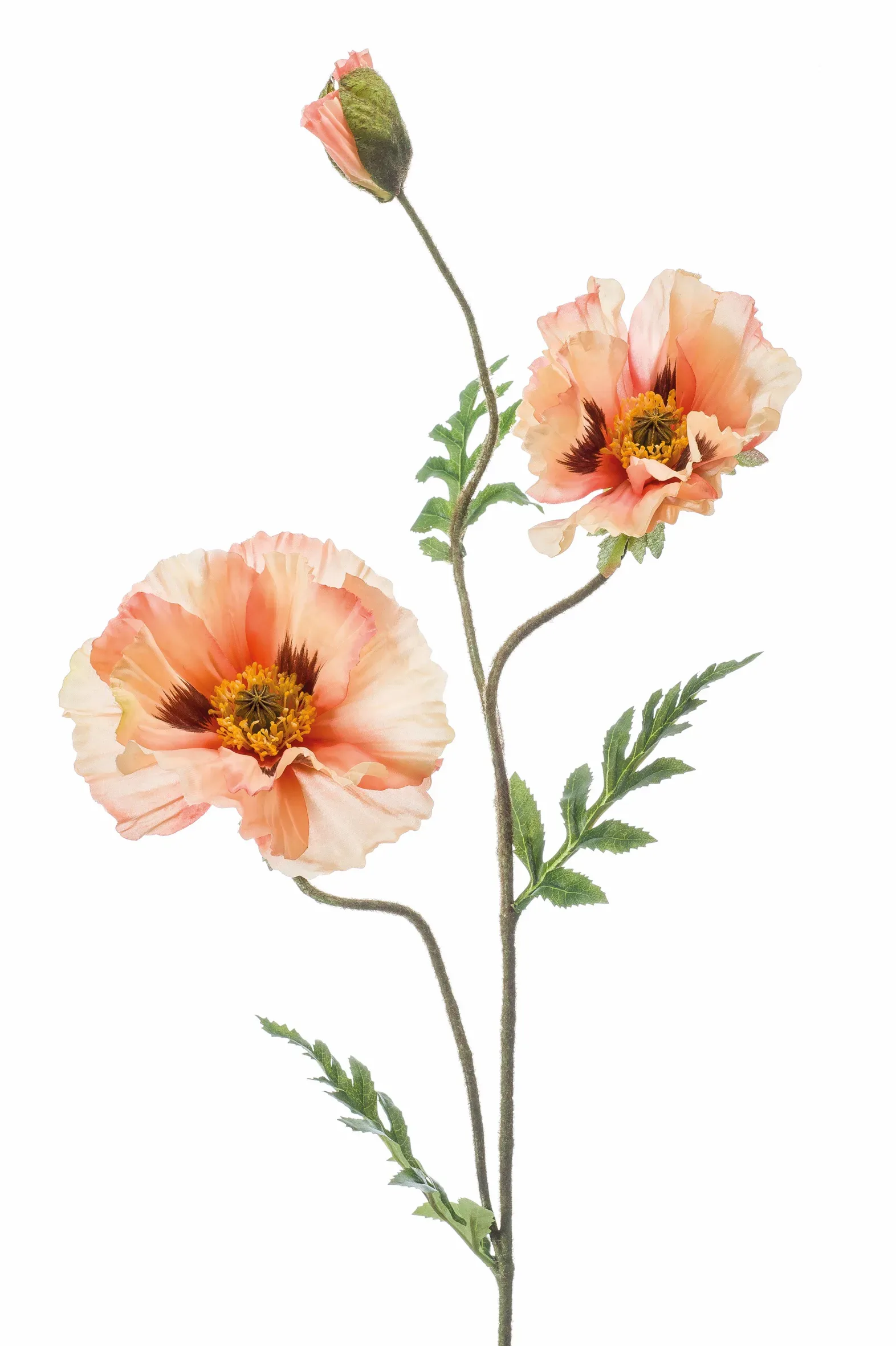 Papaver peach 90 cm kunstbloem